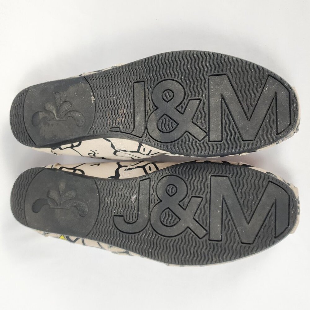 Joy & Mario J. Pierce Women’s Flat Slip On Shoe 8W Graphic Cartoon Black & Tan - Picture 6 of 12